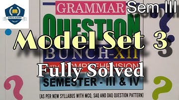 Class XII • Sem - 3 • Model Set - 3 • Duff & Dutt Question Bunch Solution