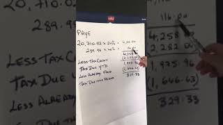 How PAYE is calculated on an Irish Payslip