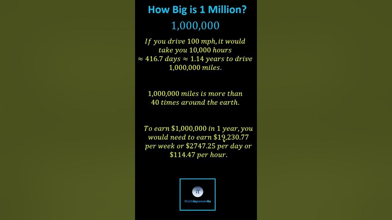 how-big-is-one-million-distance-and-money-youtube