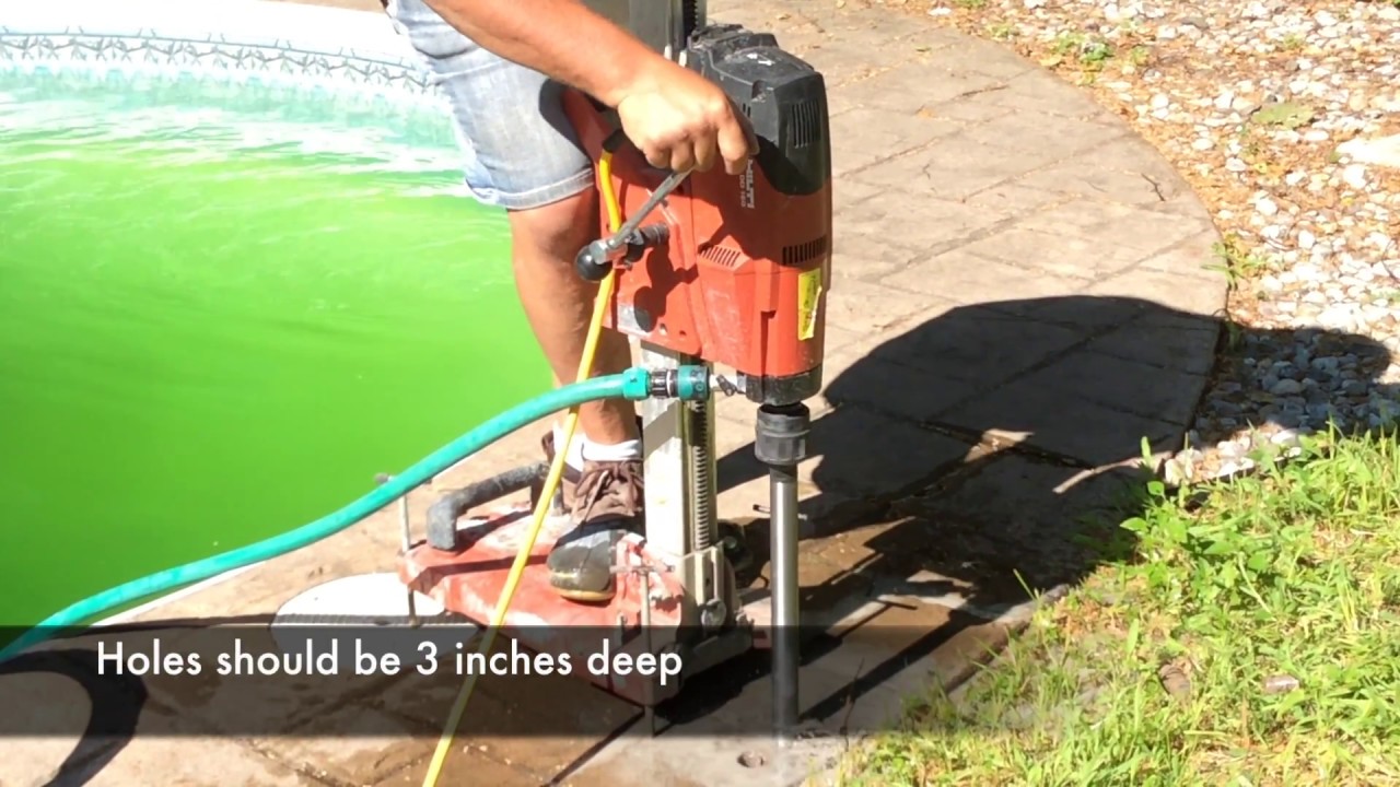 Removable pool fence Install your own fence drilling holes in concrete YouTube