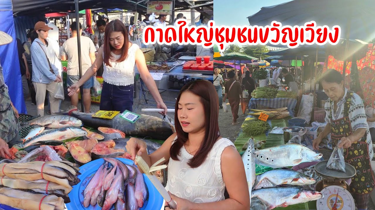 ของป่า ปลาใหญ่ เนื้อสด หนังควาย ผักบนดอย เมืองเหนือของกินเยอะกาดนัดเก่าแก่ขวัญเวียง