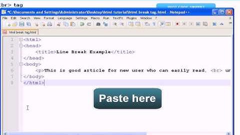 HTML Tutorial: br  tag
