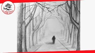 How to Draw a Trees Park with Pencil for Beginners Step by Step Very Easy @ArtOnlineTutorials