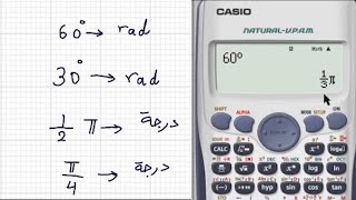 الالة الحاسبة العلمية : تحويل الزوايا من درجة الى راديان و العكس