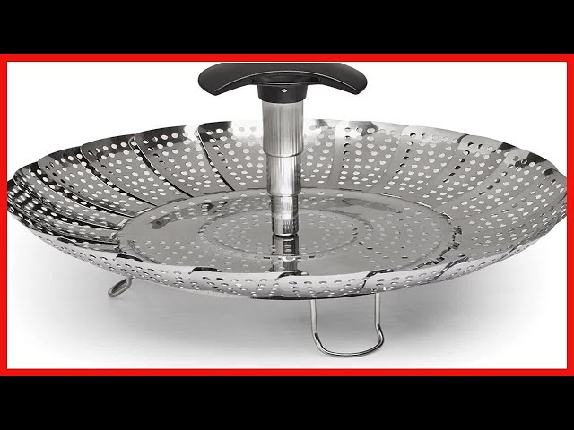 OXO Good Grips Stainless Steel Steamer with Extendable Handle, Silver