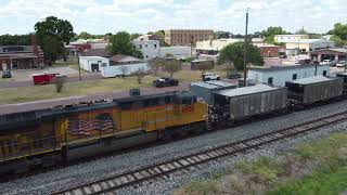 Southbound UP 7406/8178/6930, Rock Train, Ennis Sub Groesbeck, TX, 8-1-2022