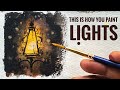 How to paint lights like a pro  easy watercolor tutorial for beginners