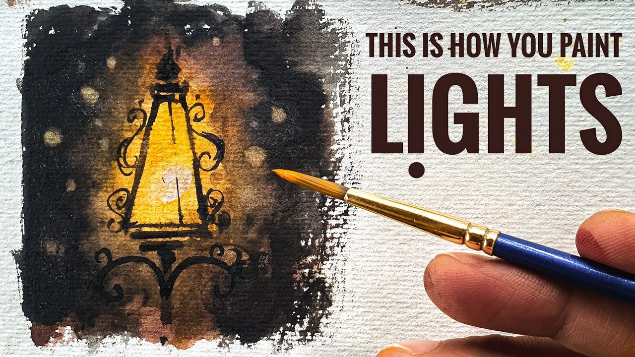How to paint Lights like a Pro? EASY Watercolor Tutorial for Beginners YouTube