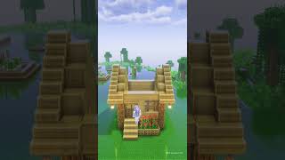 Minecraft: Starter House Tutorial Time lapse build🏡 #youtubeshorts #minecraft #shortvideo #trending