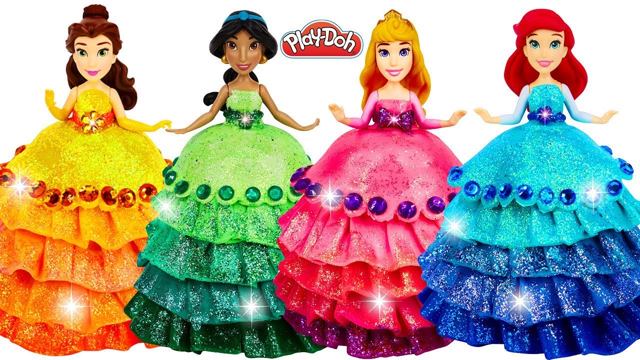 Prevalecer cavar Huracán Cómo Hacer Vestidos con Plastilina Play Doh para las Muñecas Princesas  Disney - YouTube