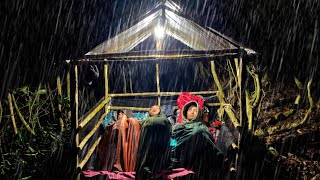 Camping in Extreme heavy Rain - BUILD a shelter in the rain - asmr camping by hike camp bushcraft 14,169 views 7 months ago 36 minutes