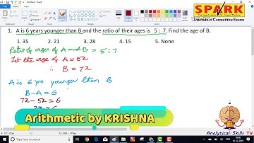 problems on ages || question 1 || spark institute || Arithmetic in Telugu ||  Krishna sir