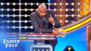 Steve Harvey threatens Feud producers! "You're gonna pay for that!" | Family Feud