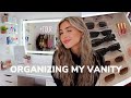 deep cleaning & reorganizing my MAKEUP VANITY! +TOUR  *satisfying & motivating*