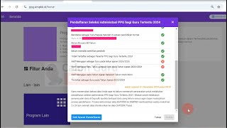Cara Menghilangkan Silang Merah Pendaftaran Seleksi Administrasi PPG bagi Guru Tertentu di SIMPKB