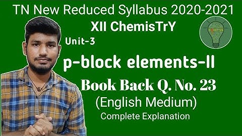 Book Back Q.No.23 |Class 12 ChemisTrY |Unit-3 |English medium | SaravananTK |Ed kehitys |Tamil