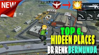 TOP 6 HIDDEN PLACES IN BERMUDA | BR Rank Push Trick | Garena Free Fire | Free Fire India