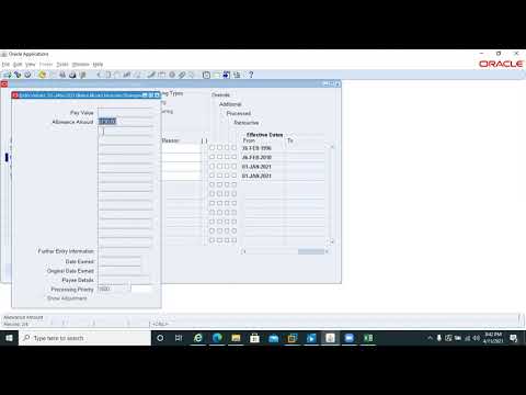 Oracle E-Business Suite HRMS Training Payroll, Creation of Element, link with Employee and Quick pay