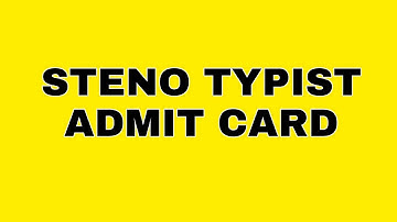 Steno Typist Admit Card