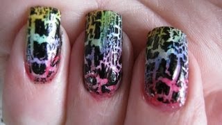 Easy Disco Nail Art And Rainbow Crackle Nail Art For Short Nails And Long Nails
