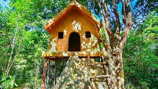 Man Off Grid Life Built a Mud Tree House by ancient skills