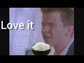 Rick astley eats rice