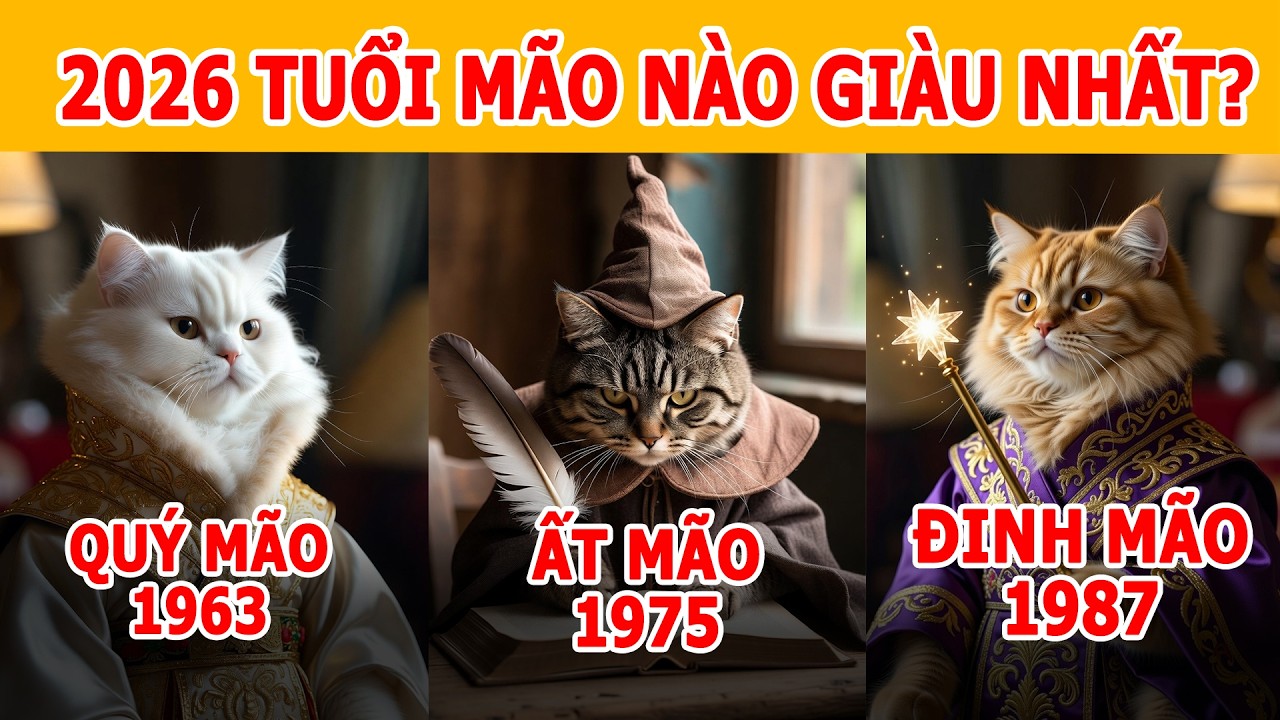 Tuổi Mão Nào Giàu Nhất Năm 2026? Quý Mão 1963, Ất Mão 1975, Đinh Mão 1987 | Tử Vi 2026 #tuvi2026