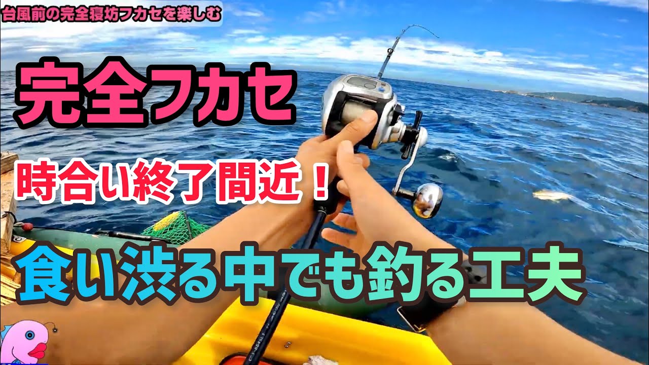 台風が接近中！低活性でも工夫したらいい魚が釣れた！#2馬力ボート #完全フカセ #シイラ