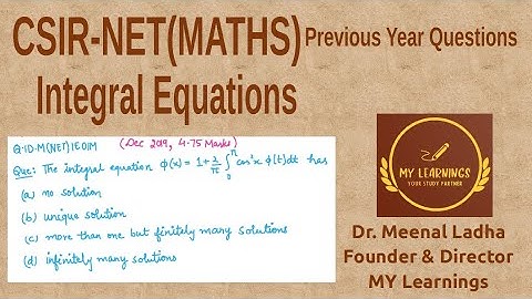 Integral Equation (Fredholm Integral Equation) Question UGC NET (Q.ID.M(NET)IE01M)