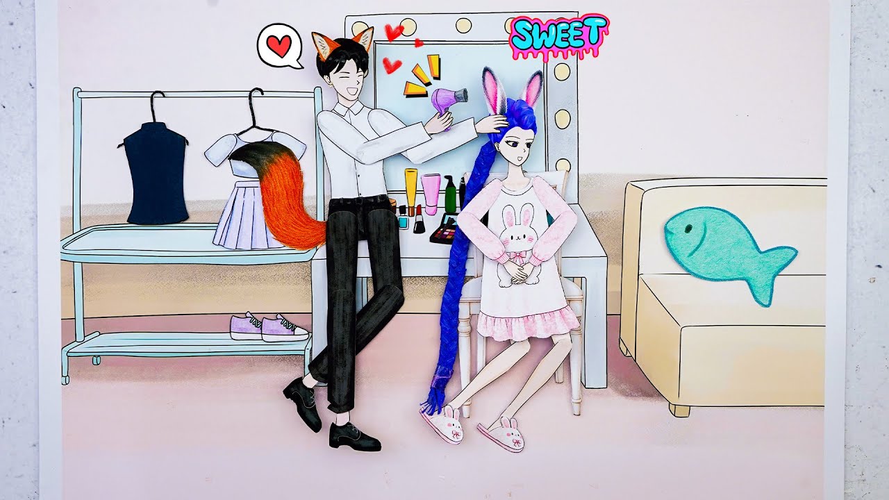 kpop demon hunters paper doll: romance saja boys abandoned rumi | jinu helped her 😍