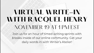 Virtual Write-in with Racquel Henry