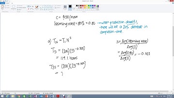 Engineering Economics - Learning Curve Arithmetic Calculations