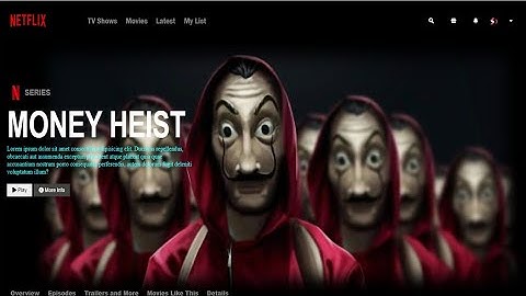 Netflix - Money Heist Webpage