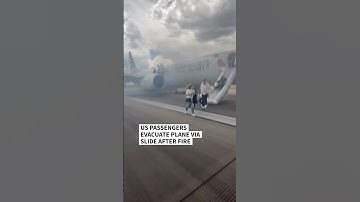 US passenger plane evacuated in Denver due to brake fire | AFP #shorts