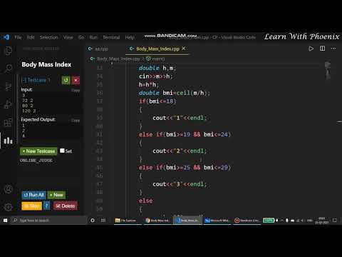A. Body Mass Index || BMI ||CodeChef Div 3 Rated Contest 2021 Division 3 #codechef