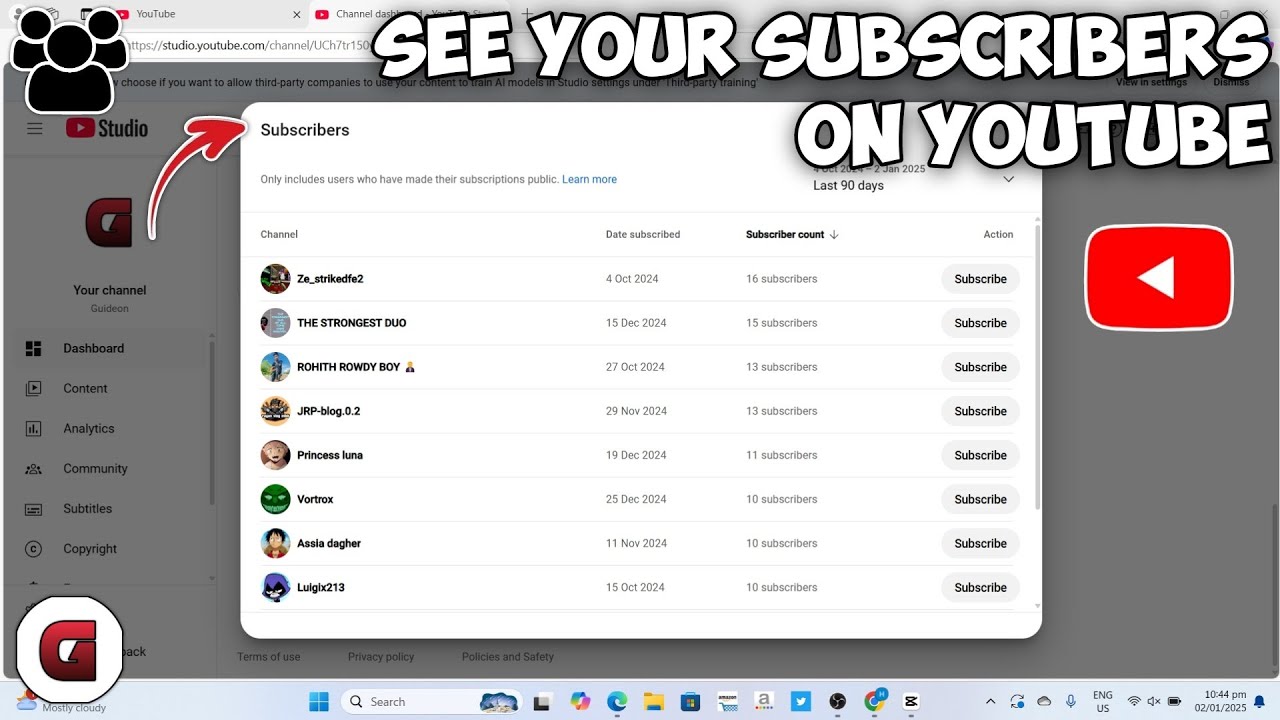 How to See Who Subscribed to Your Channel on YouTube - Easy Step-by ...