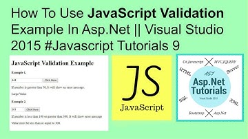 How to use javascript validation example in asp.net || visual studio 2015 #javascript tutorials 9
