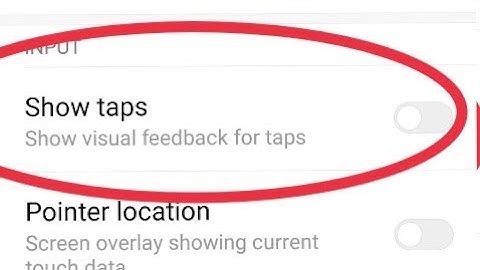 Enable Show taps Show visual feedback for taps In Xiaomi Redmi Note 5 Pro