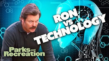 Ron Swanson VS Technology | Parks and Recreation | Comedy Bites
