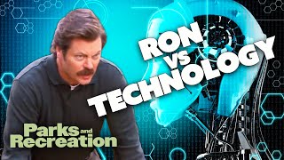 Ron Swanson VS Technology | Parks and Recreation | Comedy Bites