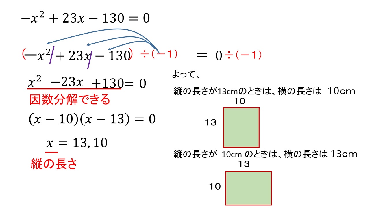 2次方程式方程式文章題面積 Youtube