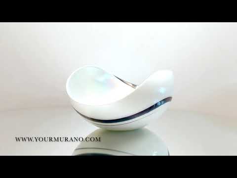 RIVA white and blue glass centerpiece video