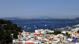 Timelapse 4K.  Ischia, the view of Vesuvius