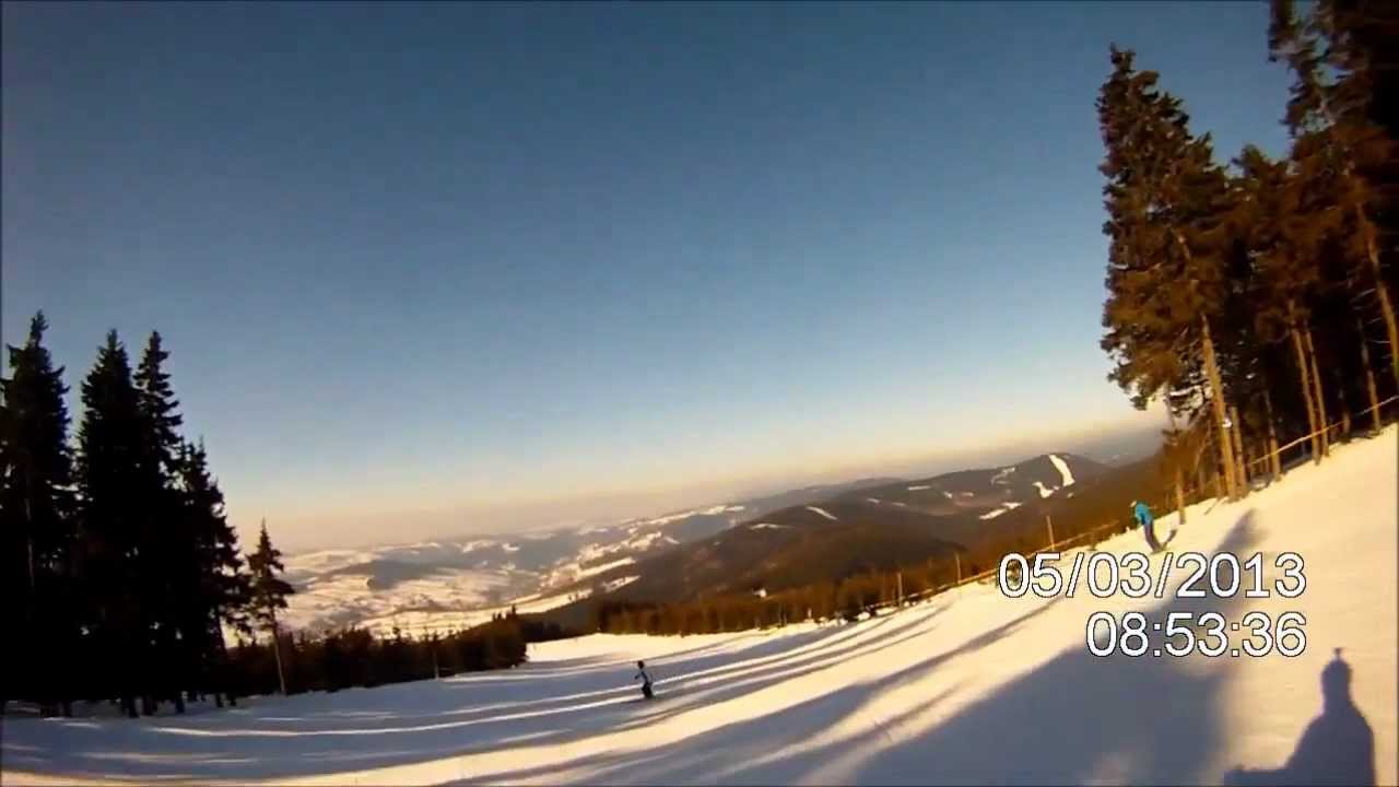 Rokytnice nad Jizerou - Skigebiet Horni Domky - Lysa Hora (1325m) - Abfahrt Blaue Piste (1d)