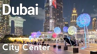 Dubai [4K] Elegant Night Walk | Downtown Dubai, City Center Walking Tour 🇦🇪