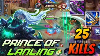 Best Build for Prince of Lanling | 25 Kills   MVP Full Gameplay | Honor of Kings 2024 (Global)
