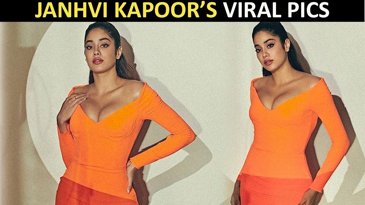 janhvi kapoor orange dress Janhvi Kapoor Looking Super Hot In Orange Dress || Ananta Media