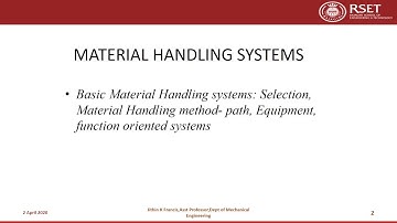 ME476 Material Handling & Facilities Planning Module 5  Part 1