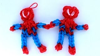 Человек паук из резинок  RAINBOW LOOM. Плетем человека паука  - SPIDERMAN from Rainbow Loom bands.