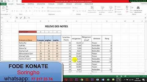 Moyenne  avec coefficient